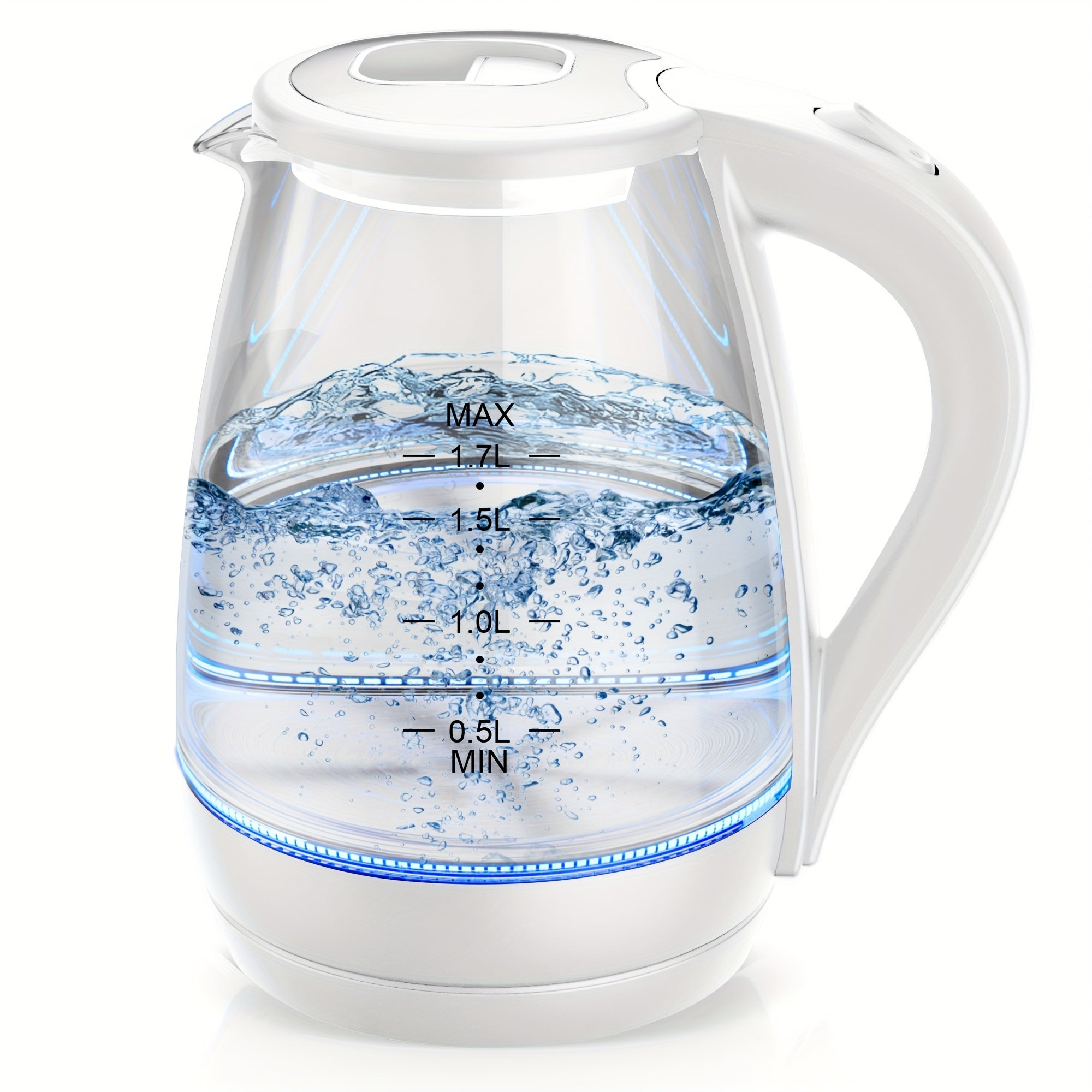 Electric Tea Kettle, Borosilicate Glass, BPA Free, Auto Shut Off, Boil-Dry Protection, 1.7L 1200W, Christmas Gift
