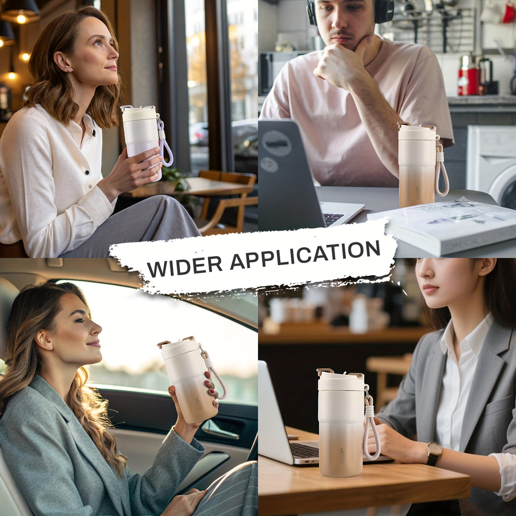 WATERSY Vacuum Insulated Travel Mug, Double-Walled Stainless Steel Leak-Proof Lid with Handle, 14oz\u002F 400ml & 19oz\u002F 550ml Hot & Cold Drink Coffee Tea Cup for Commuting, Office, Camping