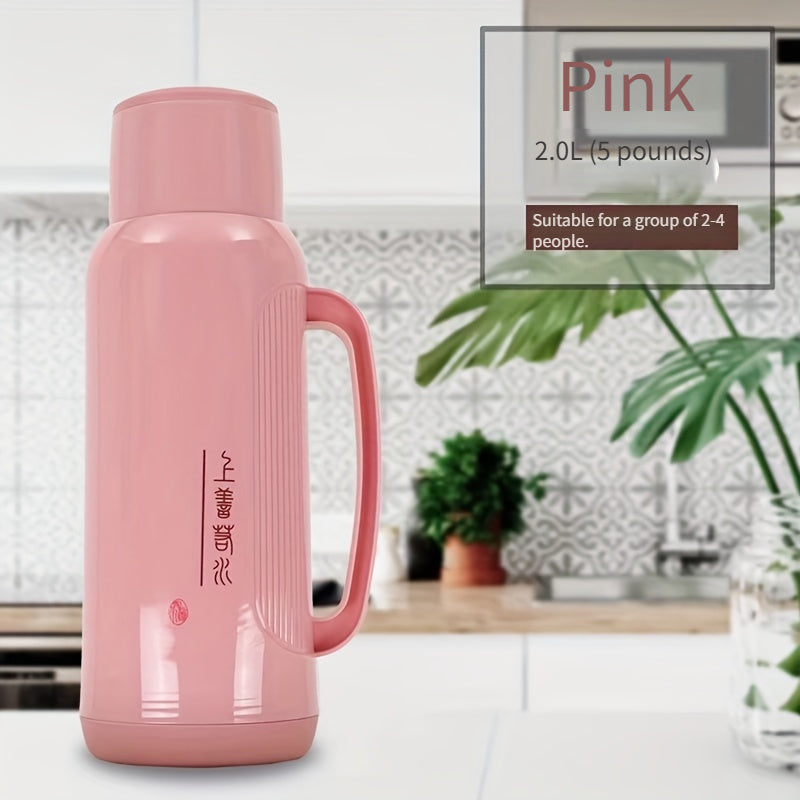 A Large Old Household Large-capacity Thermos Bottle With Plastic Shell And Stainless Steel Liner.