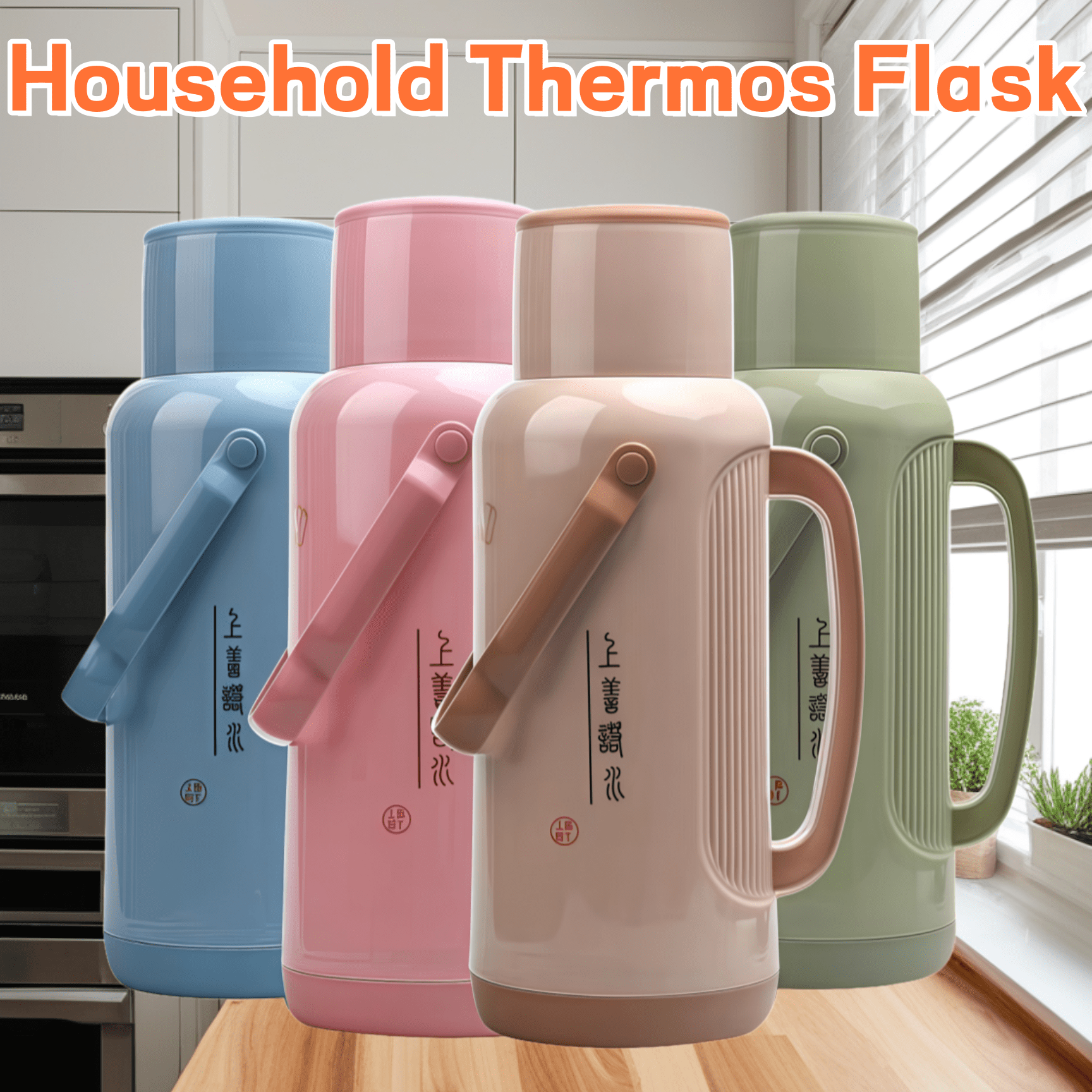 1 Home Insulated Bottle - 67.6oz Large Capacity Thermos with Handle, 24-Hour Insulation, Multiple Colors Available (Blue, Pink, Green), Suitable for Hot & Cold Drinks, Ideal for Tea, Coffee & Water