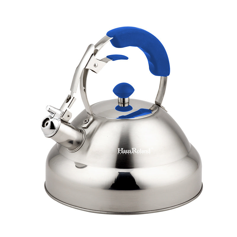 1.19-Gallon Stainless Steel Kettle That Whistles - a Robust Stovetop Teapot Featuring a Loud Whistle Alert, a Comfortable Folding Handle, And a Lid, Made from 304-Grade Material Suitable for Induction Cooking - Perfect for Boiling Water on Cooktops