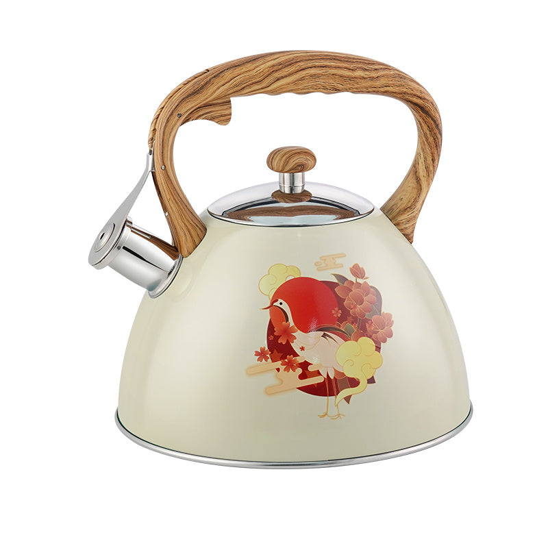 3.2 Quarts 101.44oz Heavy Duty 304 Stainless Steel Tea Kettle | Loud Whistling Water Boiling Pot for Coffee or Milk, Unique Button Control Spout, Non-Electric Use