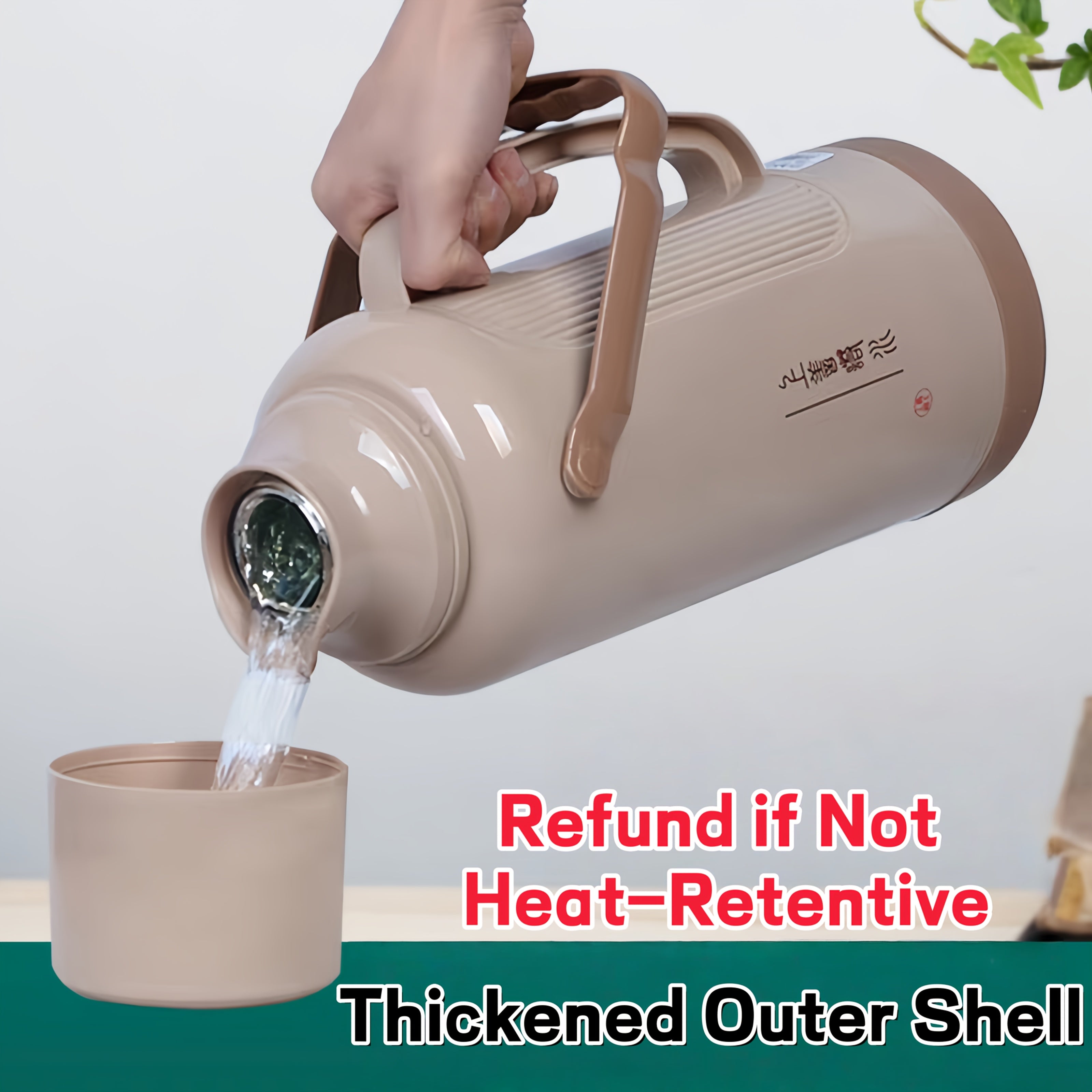 1 Home Insulated Bottle - 67.6oz Large Capacity Thermos with Handle, 24-Hour Insulation, Multiple Colors Available (Blue, Pink, Green), Suitable for Hot & Cold Drinks, Ideal for Tea, Coffee & Water