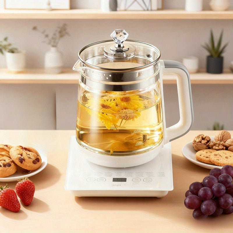 Yalulu Electric Kettle, 1.8L\u002F60.87oz Health Pot, Essential for Camping; Tea Set with 18 Smart Functions, 800W Thickened Glass Kettle, Detachable Filter, Multi-functional Medical Health Pot, Power Operation, 110-130V, US Plug