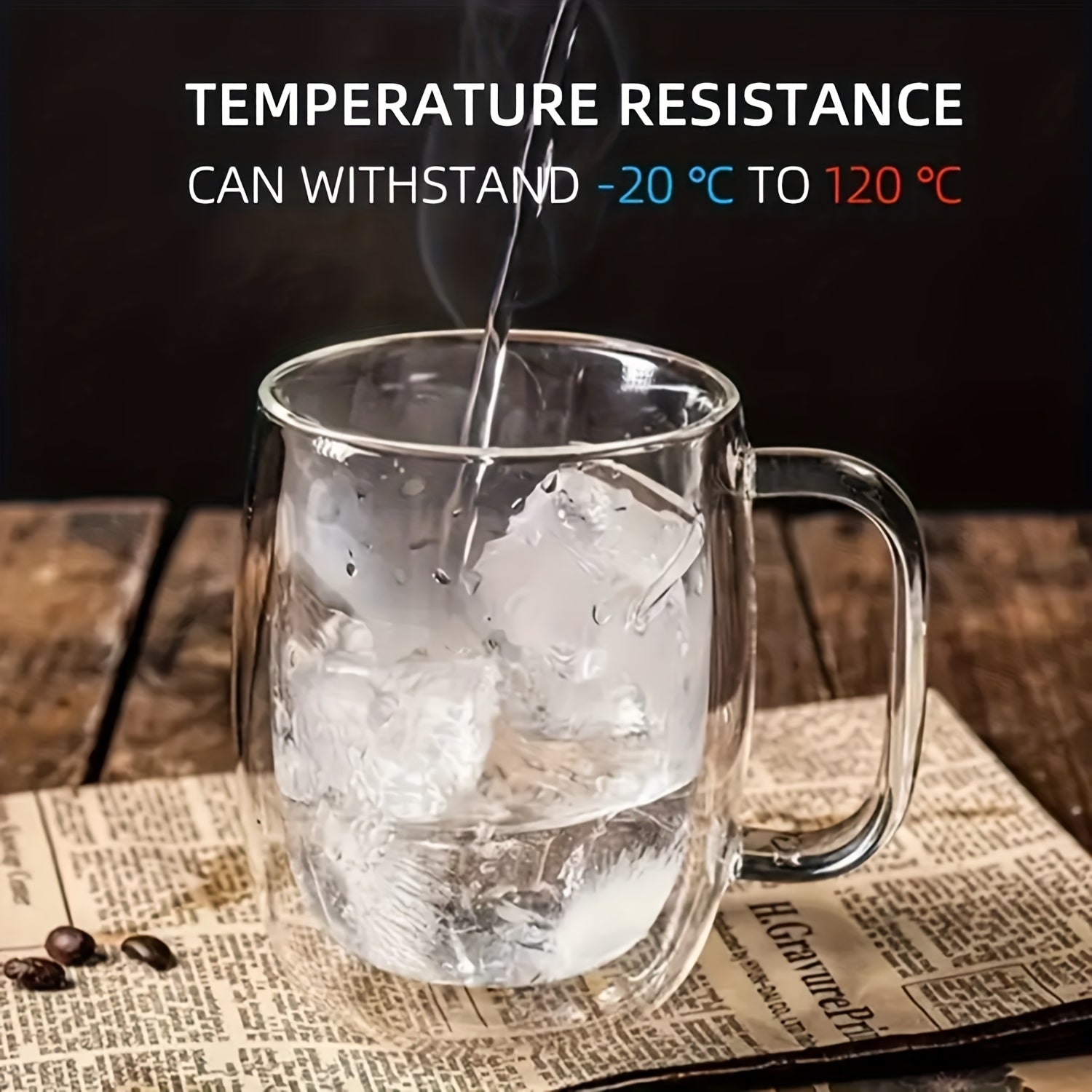 4pcs Double-Layer Glass Coffee Cup, Insulated, with Handle, Transparent Glass Mug, Coffee Cup, Used for Latte Cappuccino, Tea Bag, Hot And Cold Drinks, Suitable for Home, Office, Business Club, 350Ml\u002F12Oz