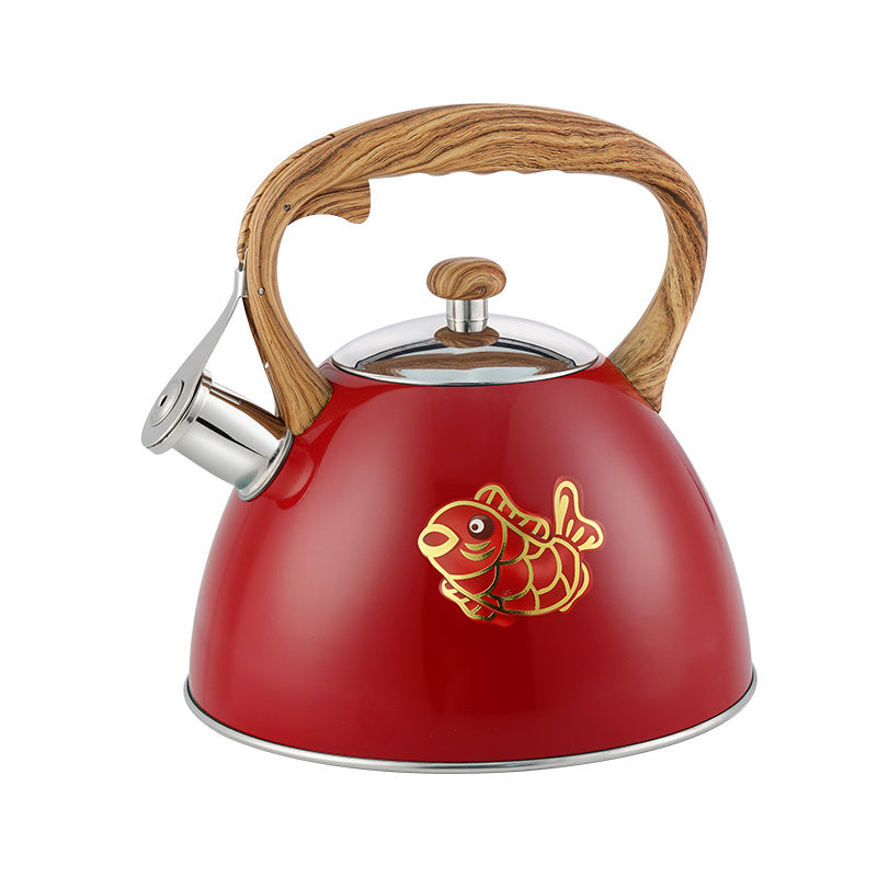 3.2 Quarts 101.44oz Heavy Duty 304 Stainless Steel Tea Kettle | Loud Whistling Water Boiling Pot for Coffee or Milk, Unique Button Control Spout, Non-Electric Use