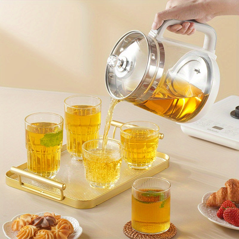 Yalulu Electric Kettle, 1.8L\u002F60.87oz Health Pot, Essential for Camping; Tea Set with 18 Smart Functions, 800W Thickened Glass Kettle, Detachable Filter, Multi-functional Medical Health Pot, Power Operation, 110-130V, US Plug