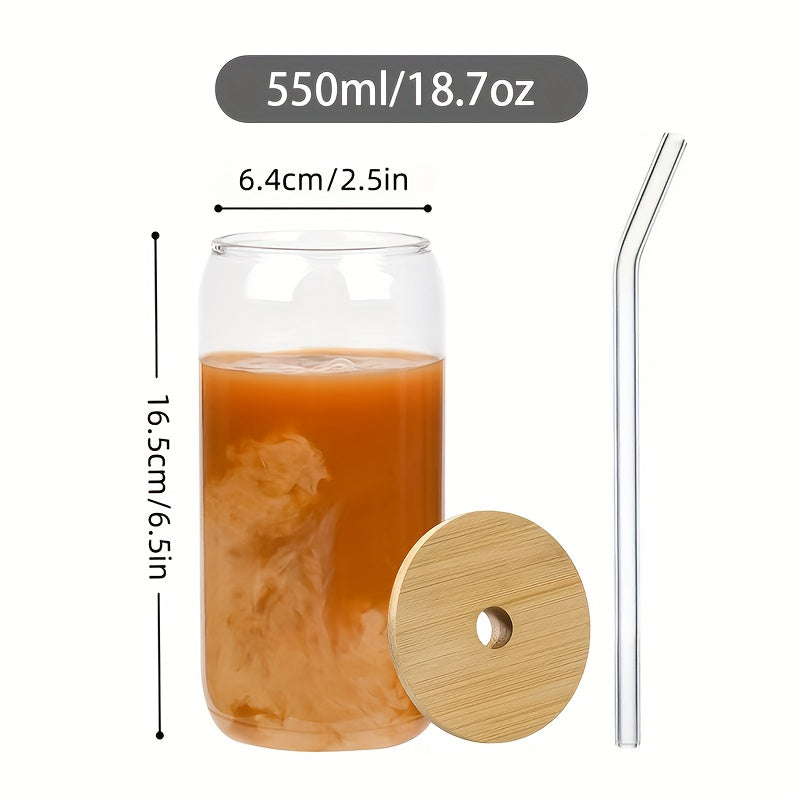 4\u002F6\u002F8 Classic Glass Cups Of 18.6oz\u002F550ml, Can Shaped Glass Cups, Iced Coffee Drinking Glass Cups, Cola Cup Set, Cute Glass Cups Are Perfect For Smoothies, Boba Tea, Soda Water, Water, Women'S Gifts, Men's, And Girls.
